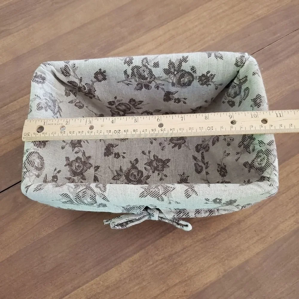 Vintage Basket Lined Vanity Twig 10x7x5